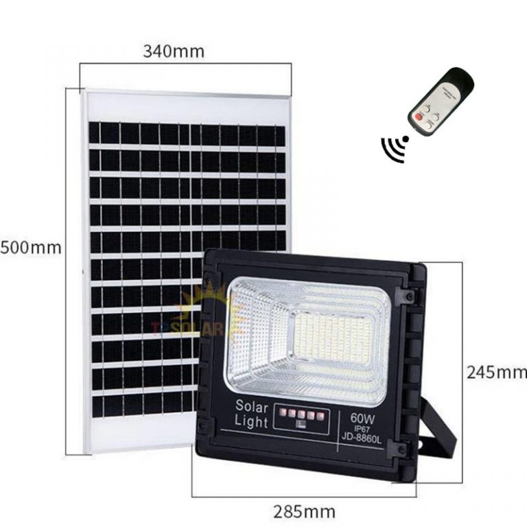 Đèn pha năng lượng mặt trời Jindian 60w JD 8860L