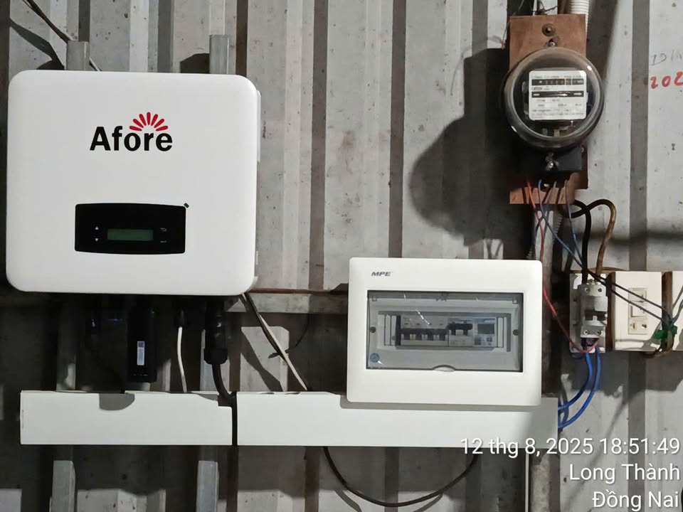 Hoàn thành công trình 5kWp cho khách hàng Mỹ Xuân_Long Thành_Đồng Nai.