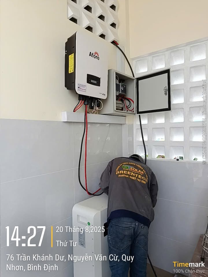  Bàn giao đưa vào sử dụng hệ thống 7kw 1pha tiết kiệm 2 - 2,5tr tiền